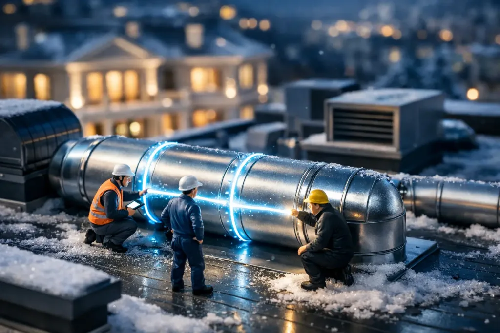 roof ventilation sealed with glowing lines